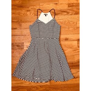 Express black and white striped dress